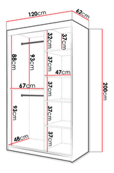 Šatníková skriňa 2 120 Tumba (Čierna)