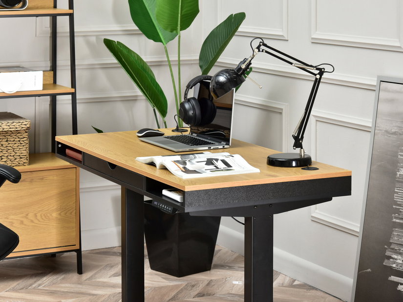 Masă PC Osto 120 (stejar negru + negru)