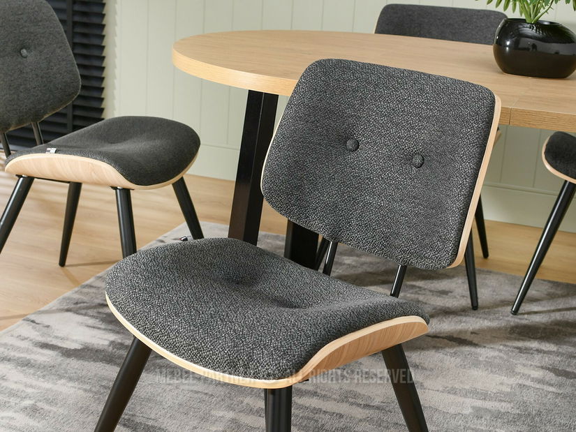 Stolička Grimo (dub + grafit + čierna)