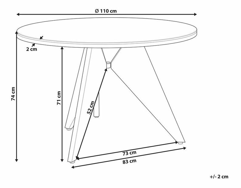 Záhradný stôl Olmza (čierna)