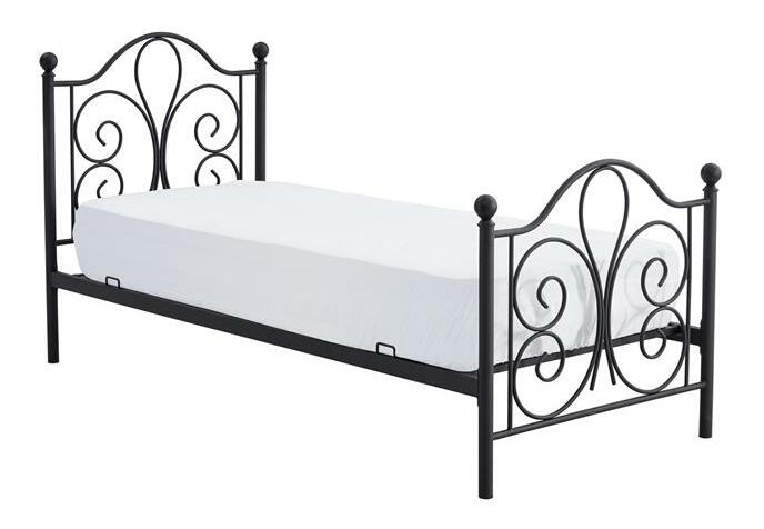 Jednolôžková posteľ 90 cm Patience (bez matraca) (čierna)