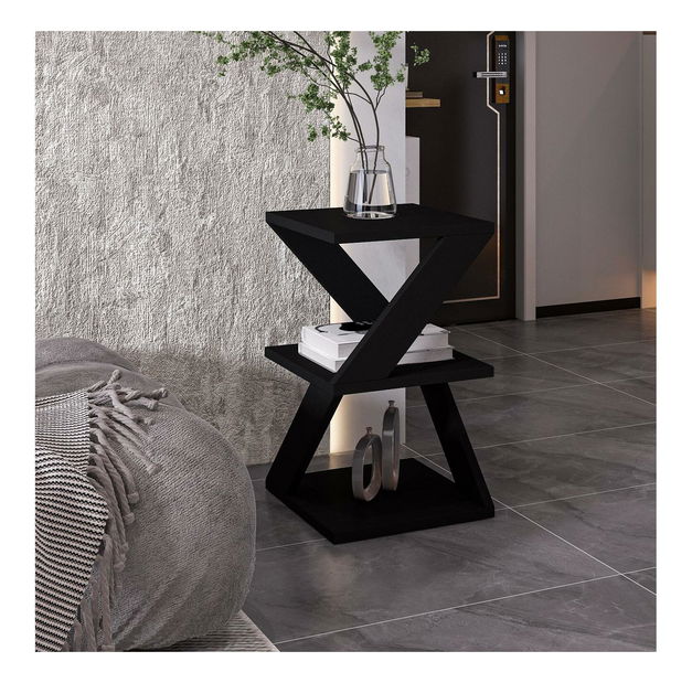 Príručný stolík Albena (čierna + dub)