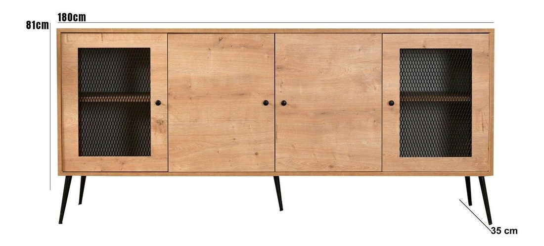 Szekrény Landa (tölgy + fekete)