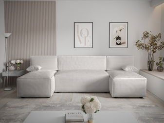 Kutna garnitura u obliku slova U Mirage U Sed (bijela)