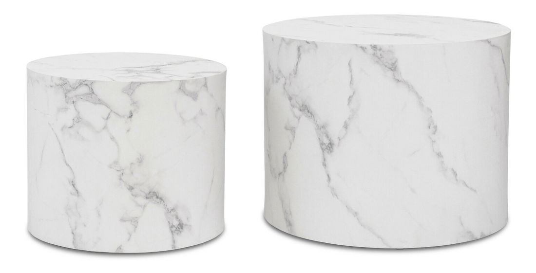 Set 2 mese de cafea Liloo (marmură albă)