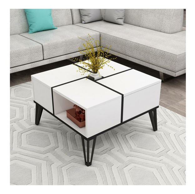 Konferenčný stolík Nirvy (biela + čierna)