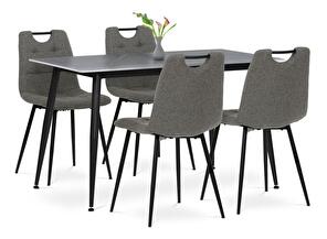 Jedálenský set Atribuirles (sivý mramor + sivá) (pre 4 osoby)