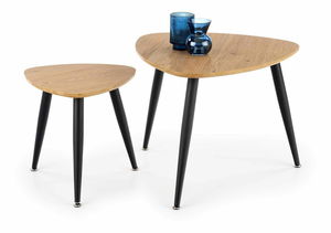 Set 2 ks. Konferenčných stolikov Messi (dub zlatý + čierna)