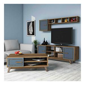 Mobilier living Aysha (Nuc + albastru)