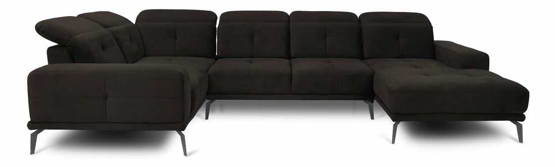 Kutna garnitura u obliku slova U- Nicolette (tamno smeđa) (L)