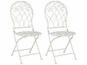 Set 2 buc scaune de grădină Seppi (alb) 