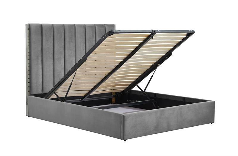 Manželská posteľ 160 cm Palazziosso (s úložným priestorom) (bez matraca) (sivá + strieborná)