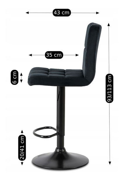 Barska stolica Normativa (crna tkanina) 