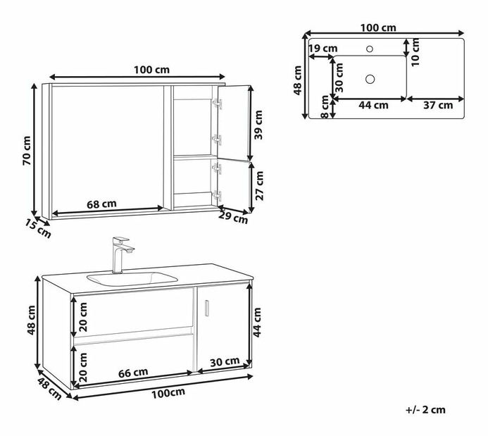 Fürdőszoba Topaz (fa + fekete) 