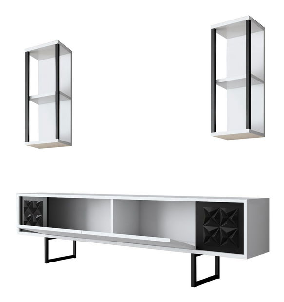 Set mobilier living Buon 2 (alb + negru)