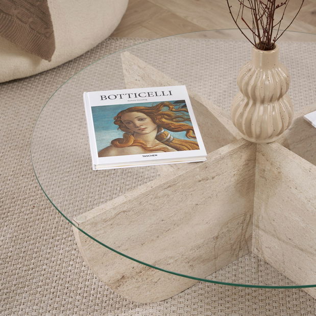 Konferenčný stolík Liyana (travertín)