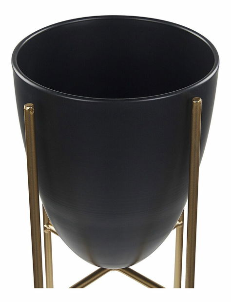 Ghiveci flori cu suport Lefiki (verde + Auriu)