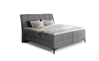 Manželská posteľ Boxspring 160 cm Alberto (sivá) (s matracmi)