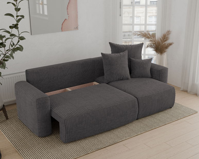 Rohová sedačka Denia (P) (sivočierna)