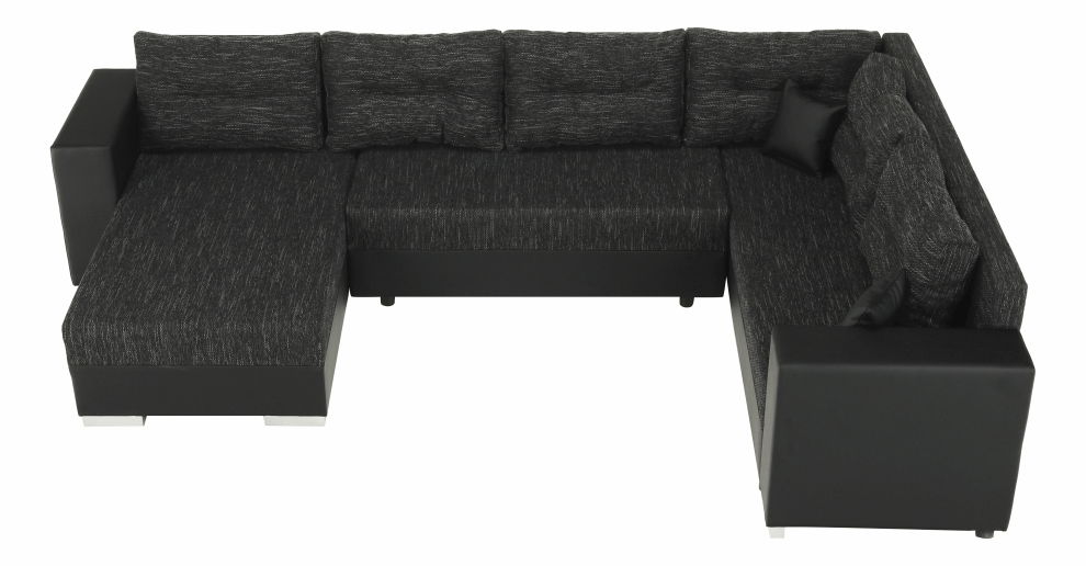 Rohová sedačka v tvare U Stalira (čierna) *bazár