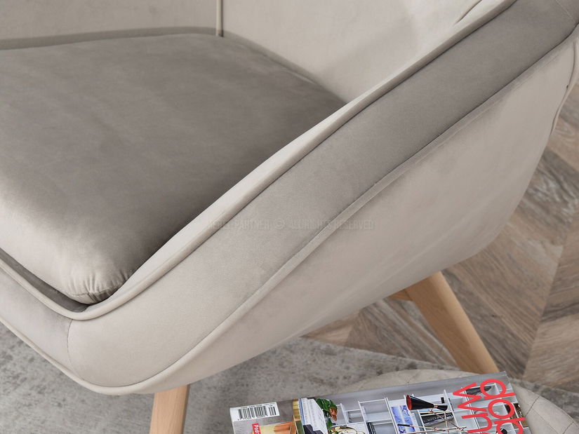 Dizajnové kreslo Merch (béžová + biela)