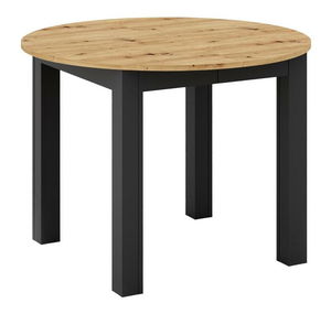 Masă sufragerie Haroldy (pentru 4 persoane) (stejar artisan + negru)