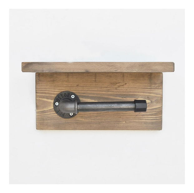 Suport de perete hărtie igienică Nenanu 6 (nuc + negru)