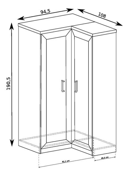 Šatníková skriňa Titanus 25 (dub lefkas)