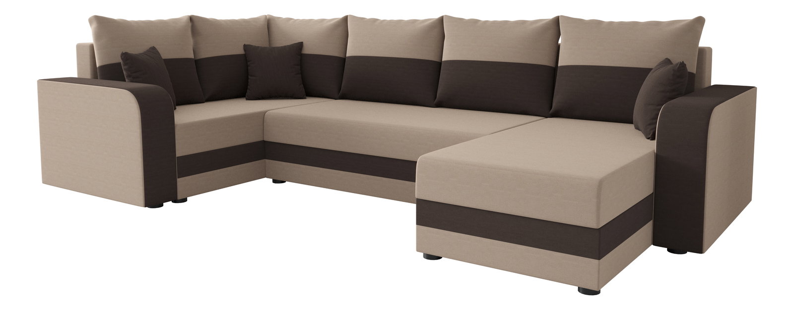 Kutna garnitura u obliku slova U Harmony Long (bež + tamnosmeđa) (L)