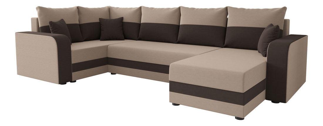 U alakú sarokkanapé Harmony Long (bézs + sötétbarna) (B)