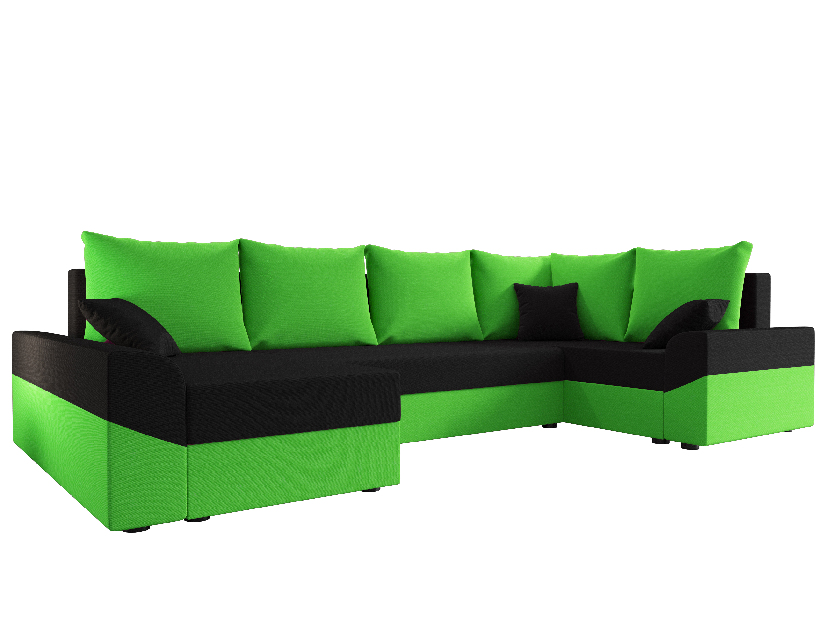 Rohová sedacia súprava Dusk Long (zelená + čierna) (P)