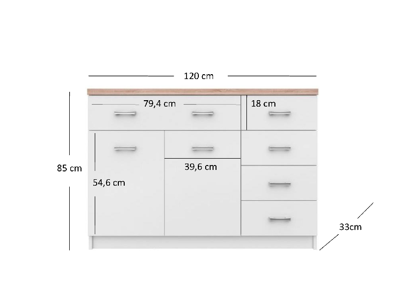 Komoda Tianna 2d5s (biela)