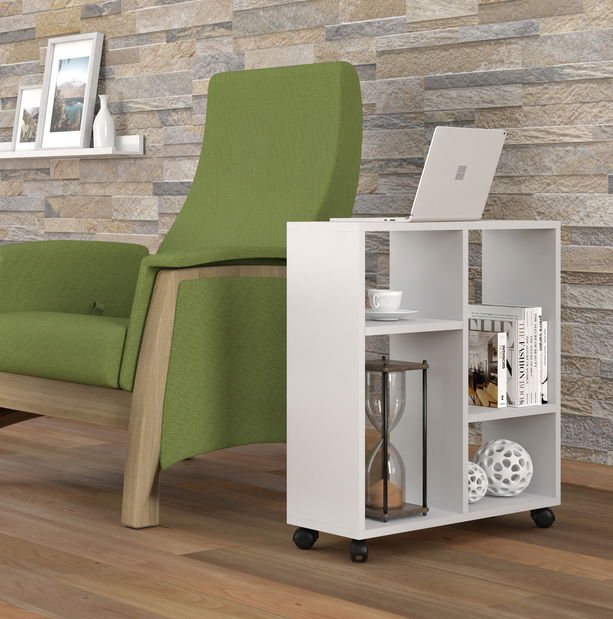 Gurulós asztalka Tros 2 (fehér)