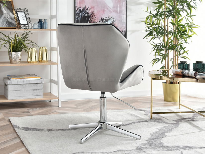 Fotoliu Velma S (gri + crom)