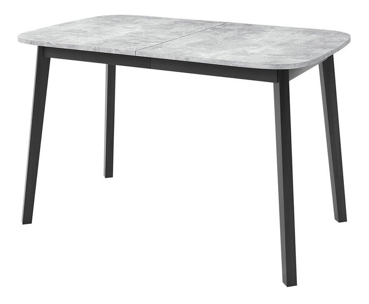 Rozkladací jedálenský stôl 130 cm Grospan S 130x80 (sivý mramor + čierna) (pre 4-6 osôb)