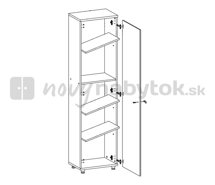 Policová skriňa BRW XXI D/18/5