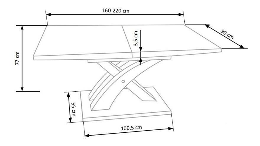 Rozkladací jedálenský stôl 160-220 cm Suena (dub zlatý) (pre 6 8 osôb)