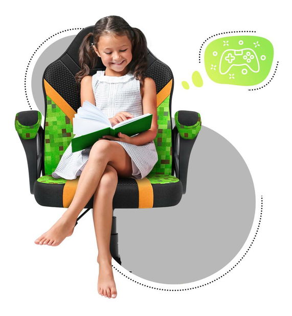 Dječja gaming stolica Rover 1 (crna + zelena)