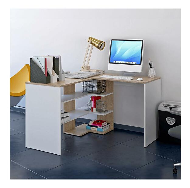 PC stolík Timuro (dub sonoma + biela)