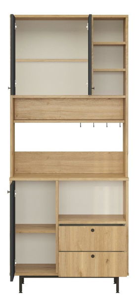 Dulap cu rafturi Rebutia 6 (stejar + antracit)