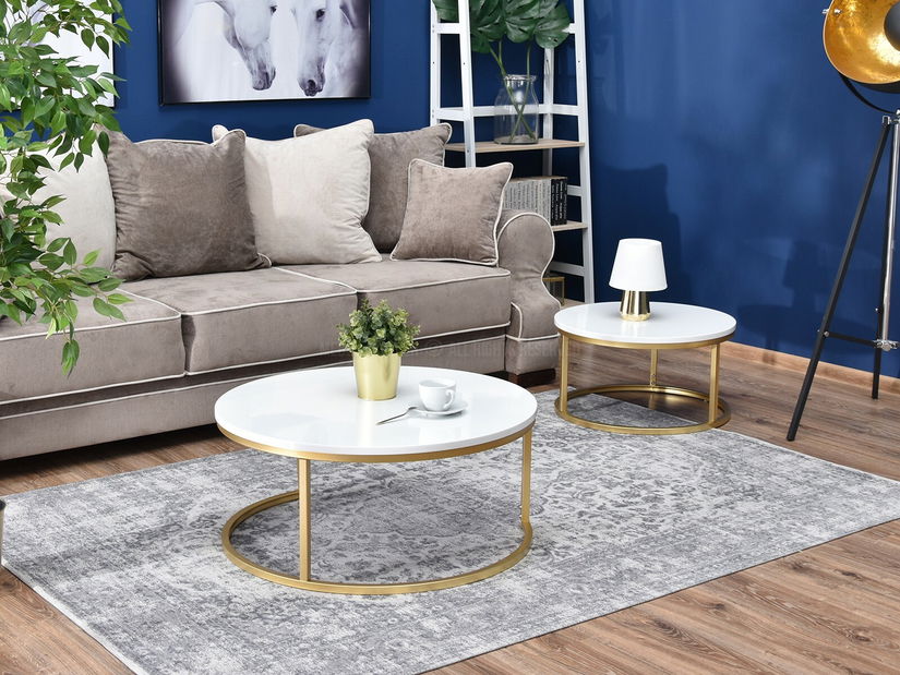 Stolić za kavu Kolja stolić Xl (bijela + zlatna)