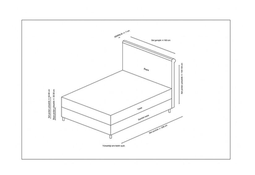 Boxspring posteľ Sotima (antracit)