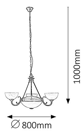 Luster Marlene 8543 (bronzová + ryžové kamenné sklo)