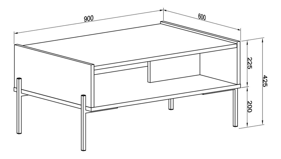 Konferenčný stolík Beskade (čierna)