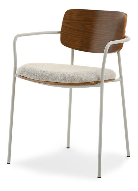 Stolička Február (orech + sivá)