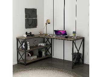 Sarok PC asztal Flix (barna + fekete)