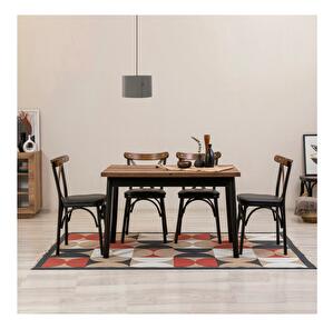 Set mobilier sufragerie Duvasa 9 (negru) (pentru 4 persoane)