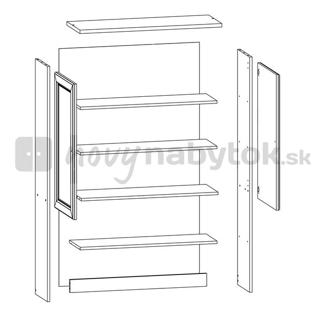 Skriňa nadstavba BRW WIKTOR bieliźniarka 