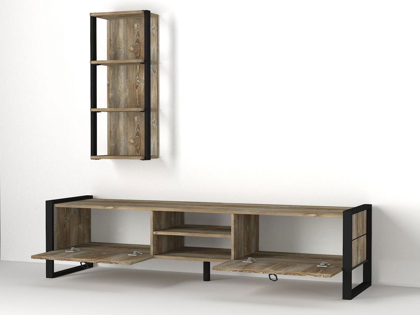 TV stolík/ skrinka Losty (orech + čierna)