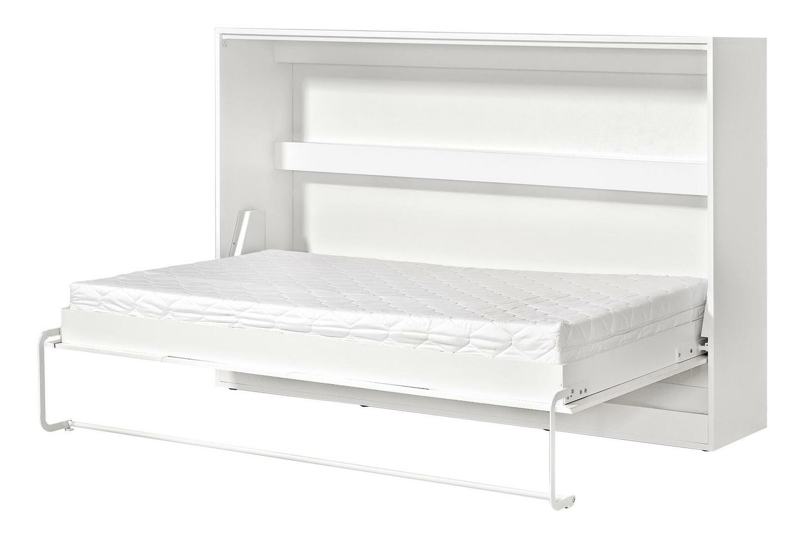 Sklápacia posteľ 120 Perfecto II (biela + biela + čierna) (horizontálna) (bez osvetlenia)